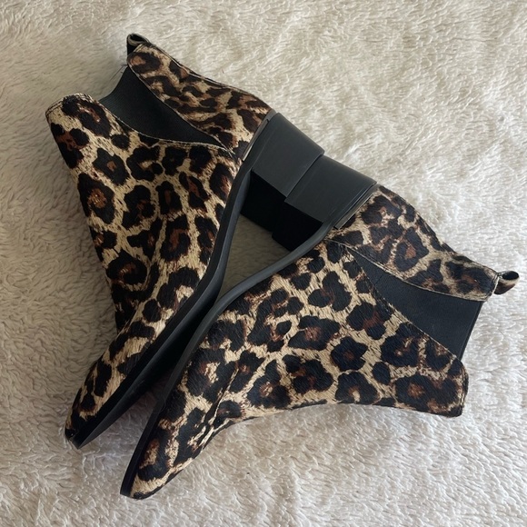Treasure and bond leopard print faux leather fur ankle booties - Picture 3 of 9